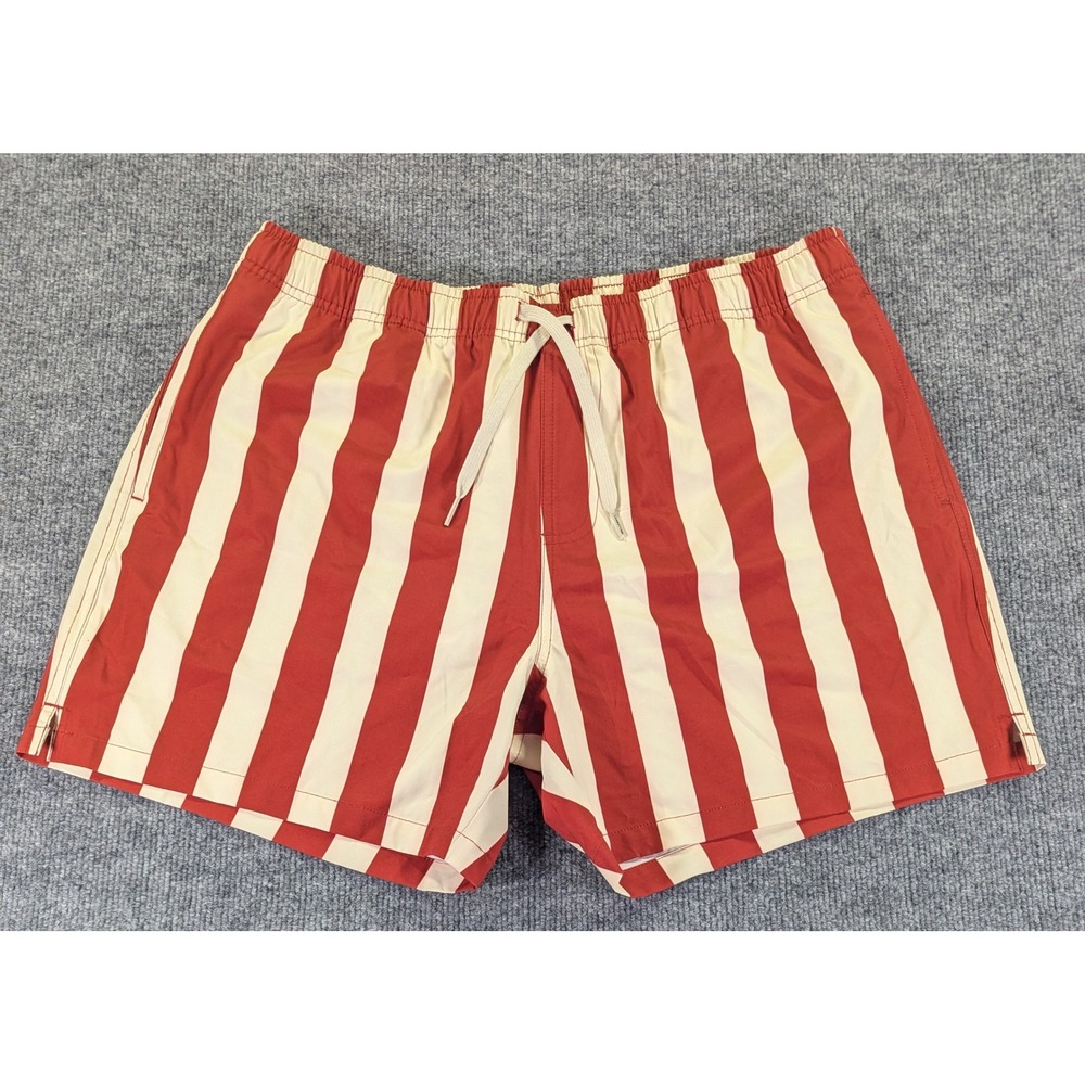 Bearbottom Stretch Swim Trunks XL 5.5 Hampton Stripe Red Cream SWIM-5-HAM-STRIPE
